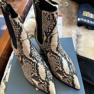 Paige Bootie | Like New Leather Embossed Snakeskin Booties - Size 9.5